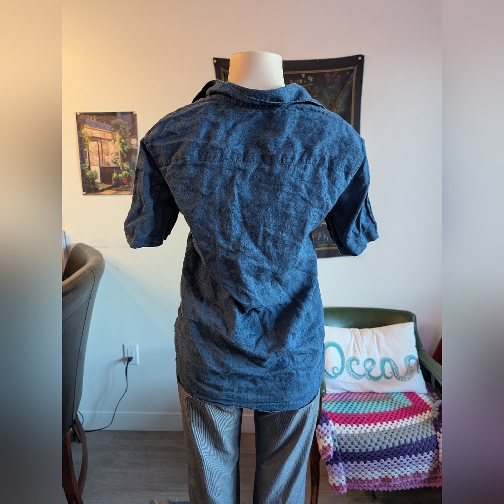 Calvin Klein Men's Blue Casual Button Down Short Sleeve Shirt Size Small - Picture 5 of 11